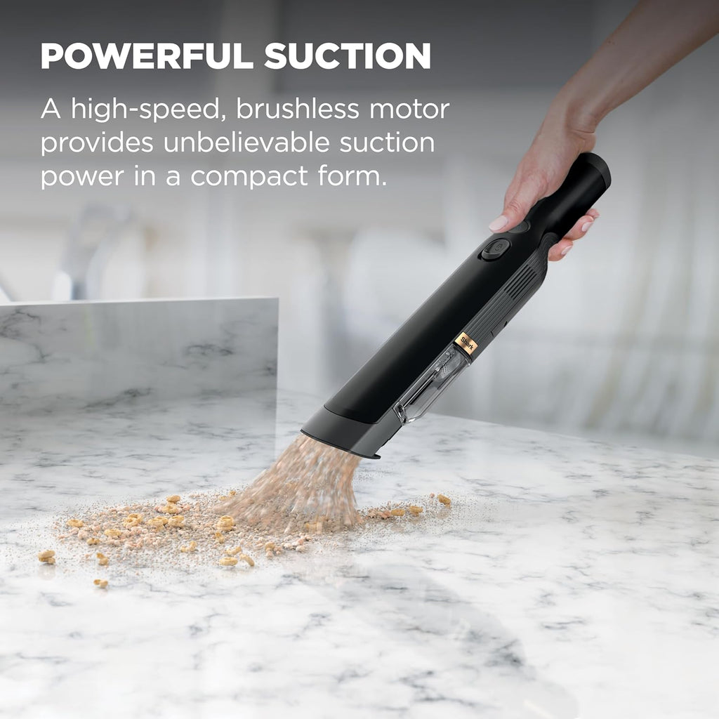 WANDVAC Cordless Hand Vac, Black, WV201BK | Lightweight at 1.4 Lbs., Powerful Suction for Pet Hair, Charging Dock