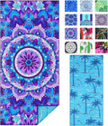 Microfiber Beach Towel Extra Large 71x32 inches Boho Mandala Print | Thin Lightweight, Sand Free Super Absorbent