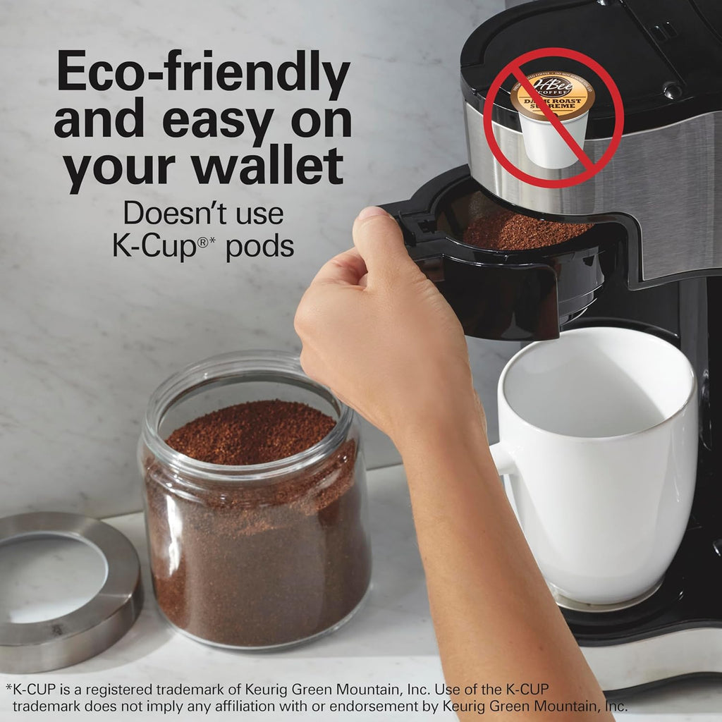 2-Way Brewer Coffee Maker, Single-Serve and 12-Cup Pot, Black/Stainless Steel(49980A), Carafe | 12 Cup Glass Carafe