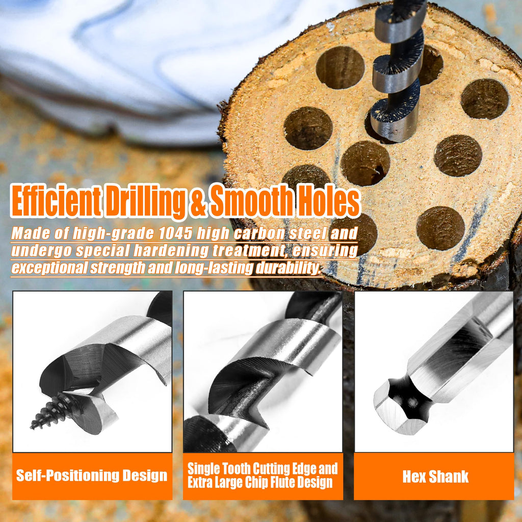 5/8 Inch x 12 Inch Auger Drill Bit for Wood,5/8 Inch Hex Shank