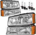 Headlights with High/Low Beam Bulbs for 2003-2007 Chevy Silverado