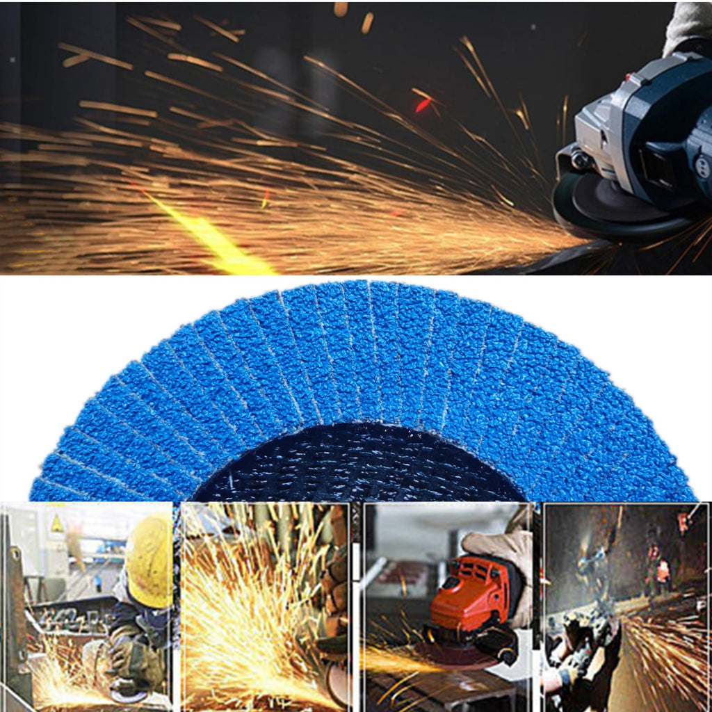 ROZZLOOM Zirconia Flap Discs 4 1/2 for Angle Grinder - 120 Grit Grinding Wheel, Sanding Disc with 7/8" Arbor - 4.5 Inch Flap Disc for Wood/Metal/Stainless Steel Sanding