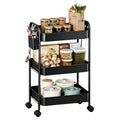 Heavy-Duty Rolling Cart 3 Tier Metal Utility Storage Cart