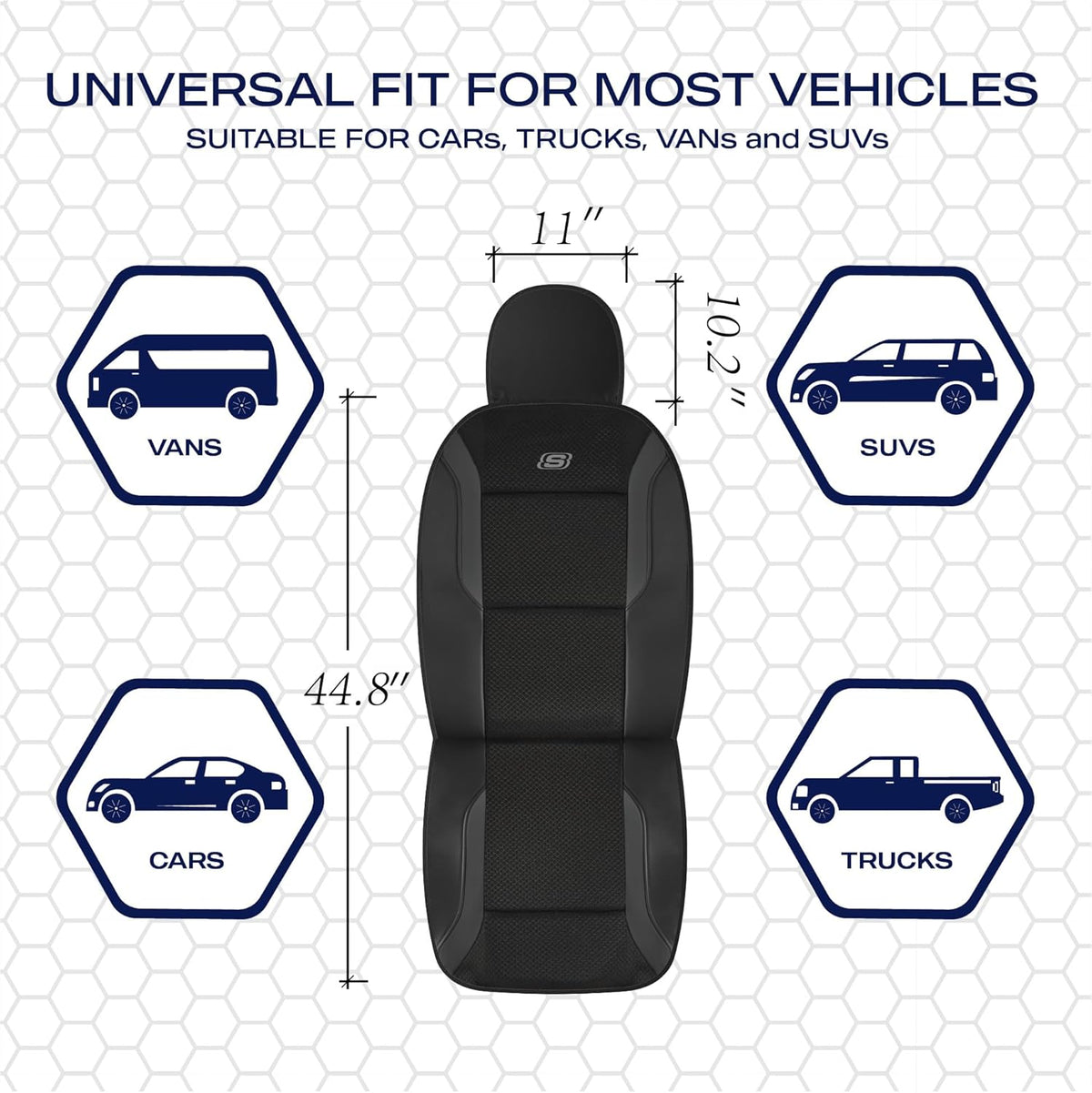 Memory Foam Seat Covers, Air Cool Mesh Thick Car Seat Covers, Car Seat Covers Front Seats Airbag Compatible