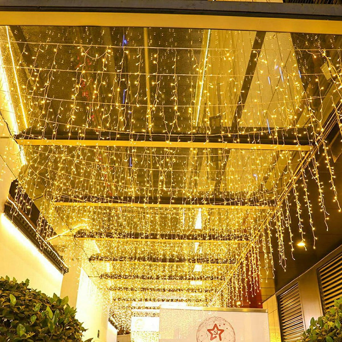 LED Ceiling Icicle Lights, 13FT 96 LEDs 8 Modes Twinkle Christmas Hanging Fairy String Curtain Lights for Parties