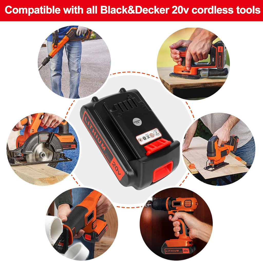 Akkopower Battery Replacement for Black+ Decker 20V Lithium 4.0 ah 1 Pack