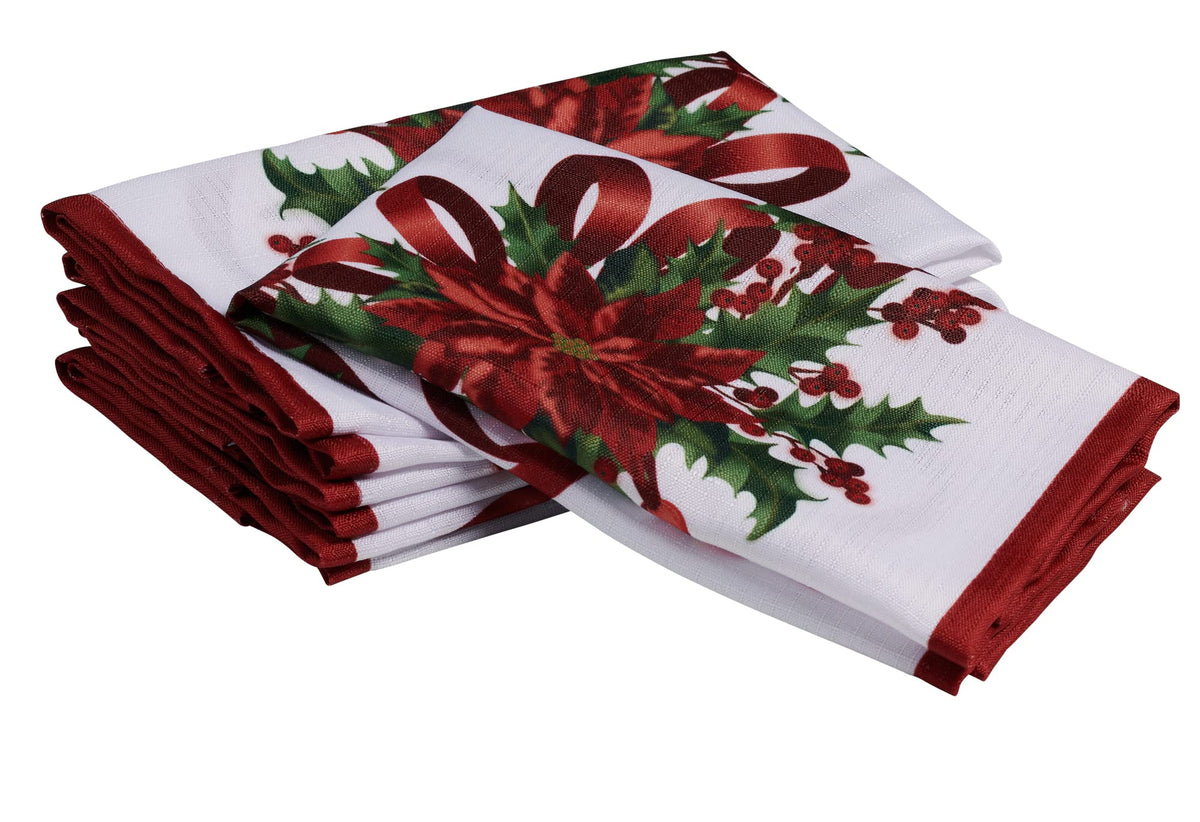 Christmas Ribbon Tablecloth (60 x 102 Inch) for 6 Foot Rectangle Tables, Heavy Duty Fabric, Stain Proof Xmas Ribbon