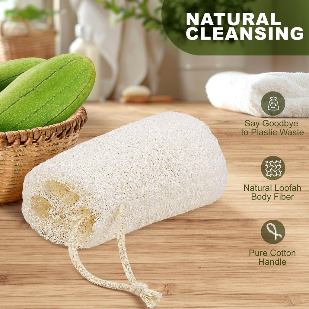 7 Pack Natural Loofah Sponge Exfoliating Body Scrubber 5 Inch