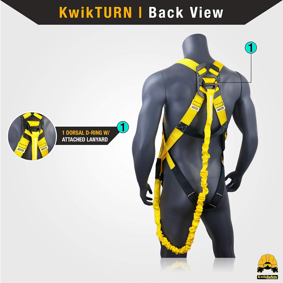 SCORPION Safety Harness [w/Attached 6ft Lanyard] Safety Harness Fall Protection Kit ANSI OSHA