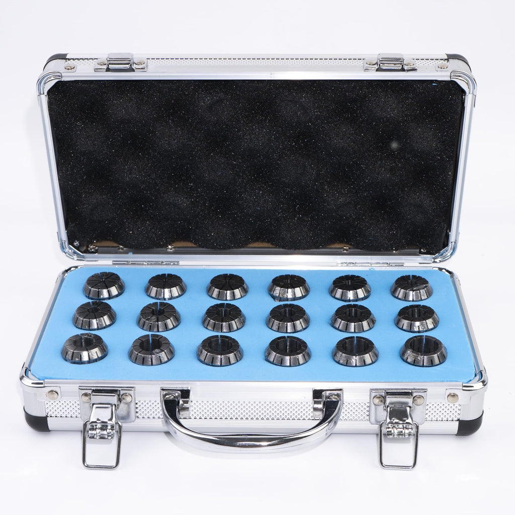 Kraciva ER25 Collet Set, 18 Piece 0.0003" TIR Precision Spring Collets