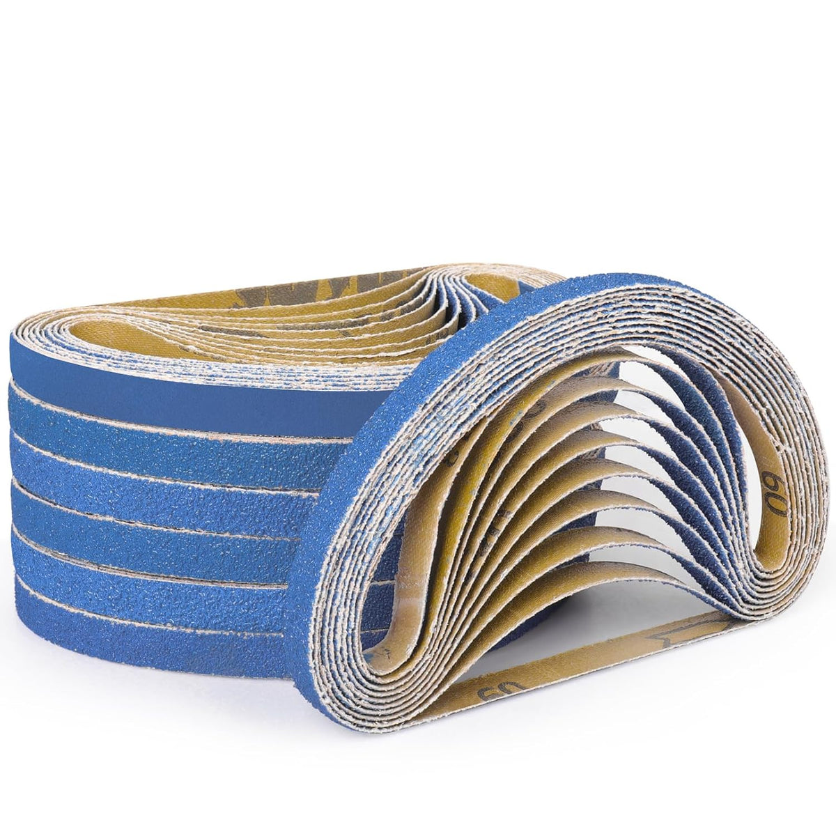 40-Piece Premium 1/2 x 18 Inch Zirconia Sanding Belts 40-400 Grit
