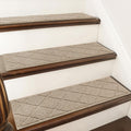 Edging Stair Treads Non-Slip Carpet Mat 28inX9in,15pc,Beige