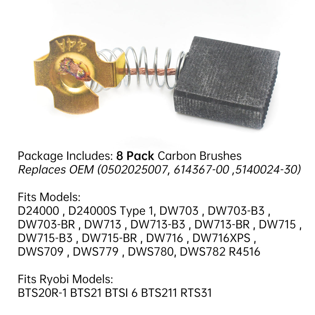 GEARLINTON 0502025007/614367-00 / BTS21-D04 Carbon Brushes, 8 Pack