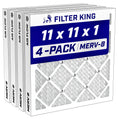 11x11x1 Air Filter MERV 8, AC Furnace Filters (4-Pack)
