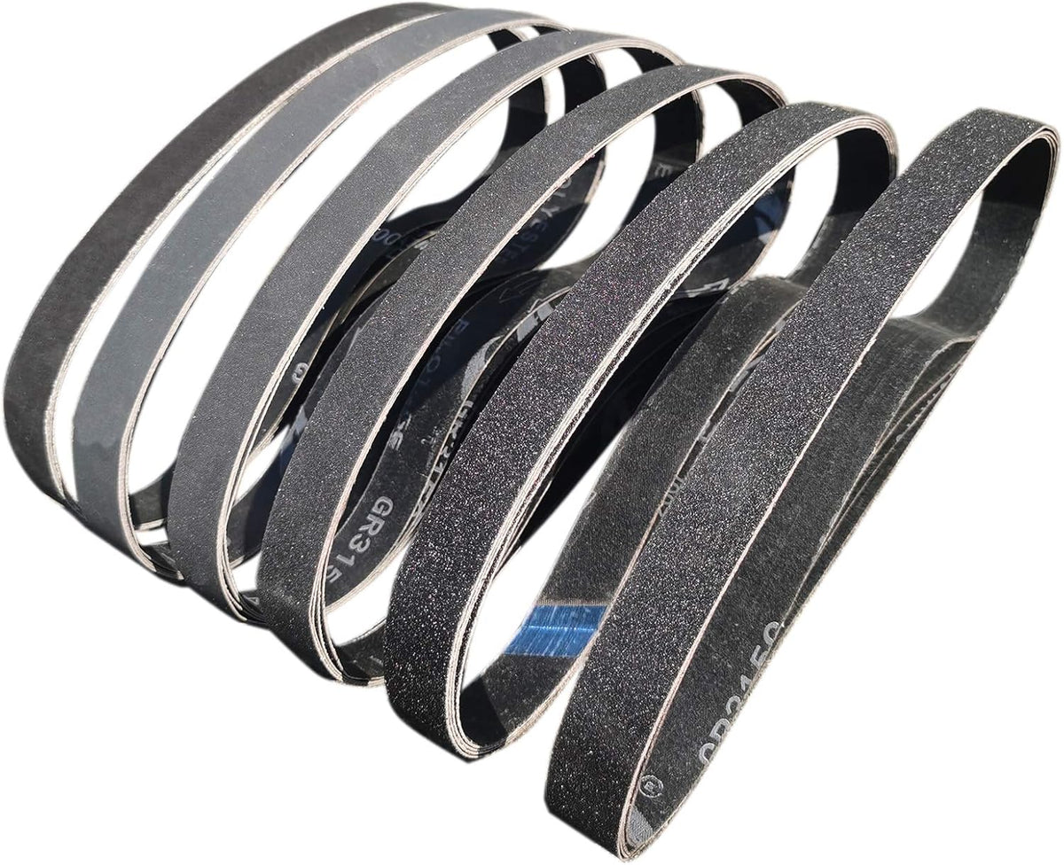 24 PCS 1 x 30 Inch Silicon Carbide Sanding Belts Assortment- 80, 120, 240, 400, 800, 1000 Grits Premium Sander Belts For Knife Sharpening and Metalworking
