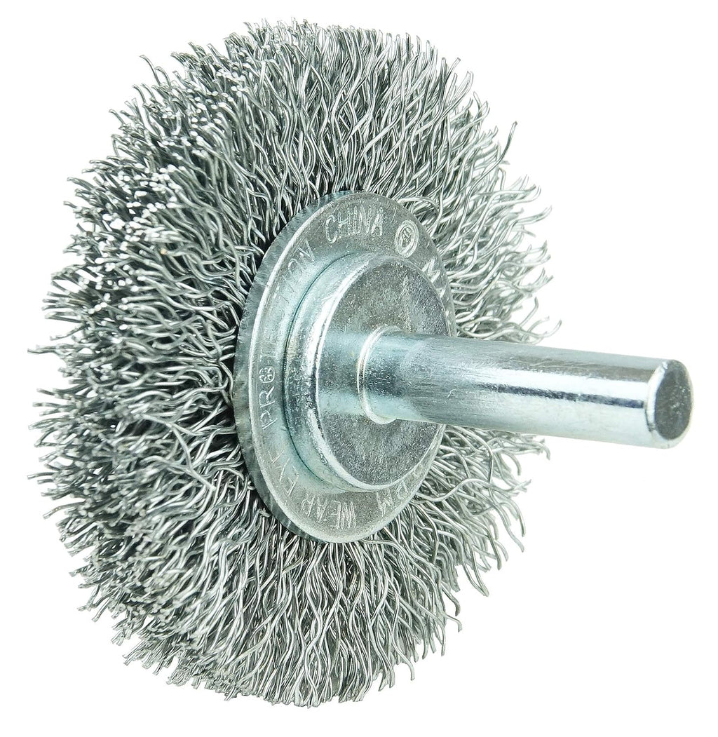 Weiler 36209 Wolverine 2" Crimped Wire Wheel, .012" Steel Fill, 1/4" Stem (Pack of 10)