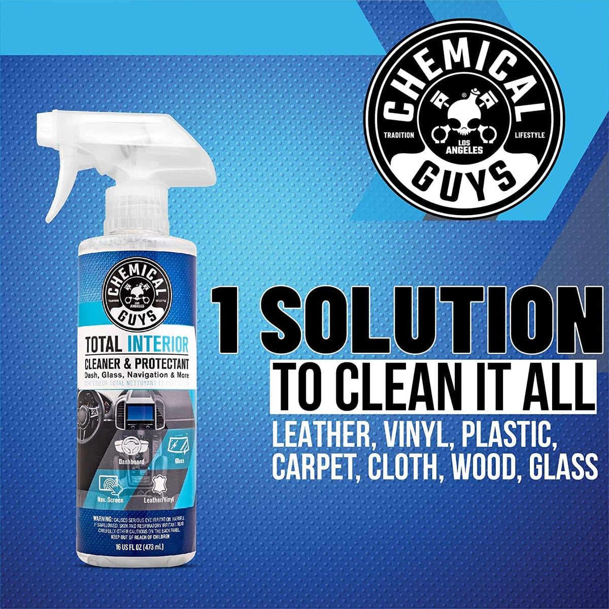 Total Interior Cleaner & Protectant Interior Cleaner, Cleans & Protects Leather, Vinyl, Plastic, Rubber, Glass with a