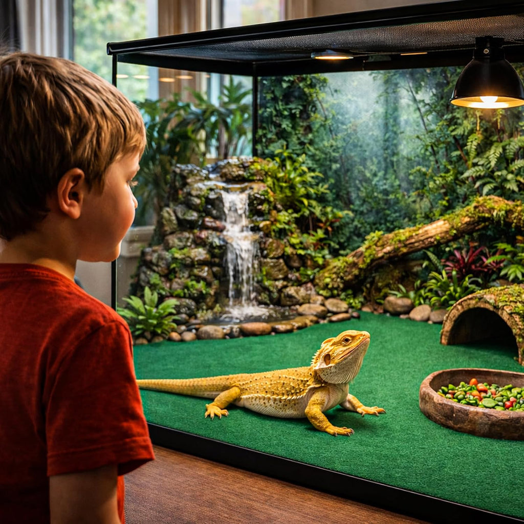 47" x 24" Large Reptile Carpet Terrarium Liner Bedding Reptile Substrate Mat Tank Accessories for Bearded Dragon
