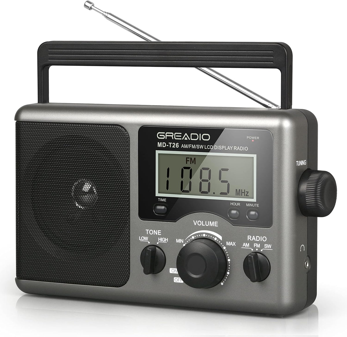 Portable Shortwave Radio, Radios Portable AM FM Transistor Radio | Best Reception for Home, Digital Display/Time