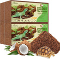 4 Pack Natural Coconut Fiber Substrate, Coco Coir Reptile Bedding