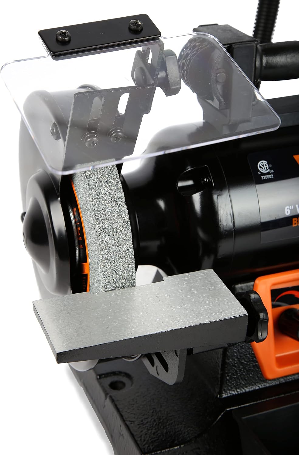BG625V 2.5-Amp 6-Inch Variable Speed Bench Grinder with Flexible Work Light , Black