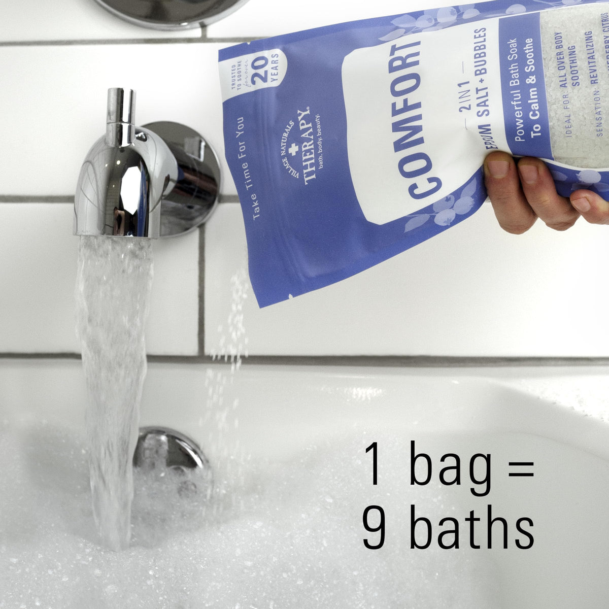 Comfort Foaming Bath Soak, Blueberry Citrus Scent, 36 oz, Pack of 2