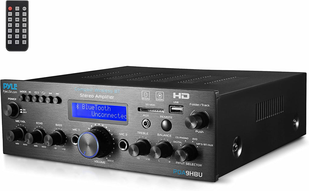 Usa Wireless Bluetooth Home Stereo Amplifier - Multi-Channel 200 Watt Power Amplifier Home Audio Receiver System w/