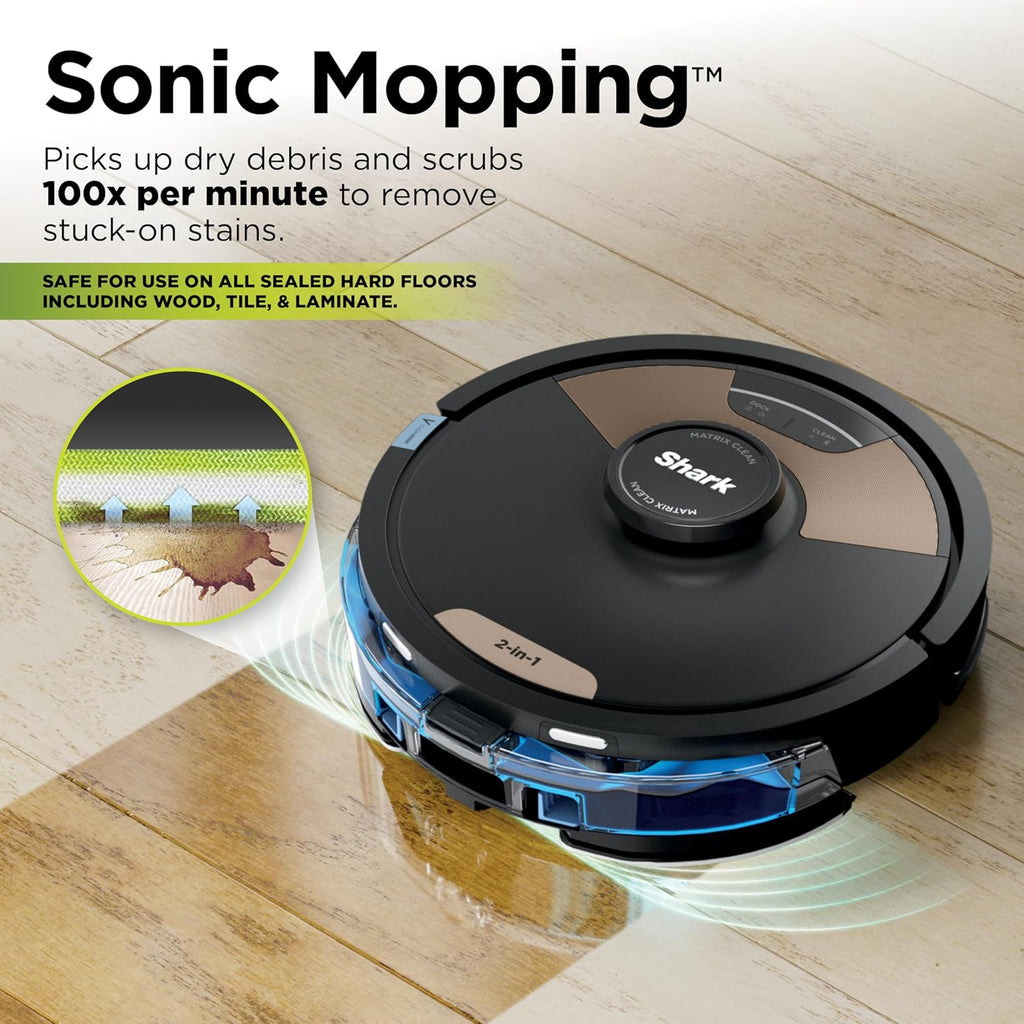 Matrix Plus 2-in-1 Robot Vacuum & Mop, Black/Mocha Silver, AV2630WA | Sonic Mopping, Matrix Clean, CleanEdge, HEPA