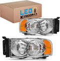 LEDKINGDOMUS Headlights Assembly Compatible with 2002-2005 Dodge Ram 1500