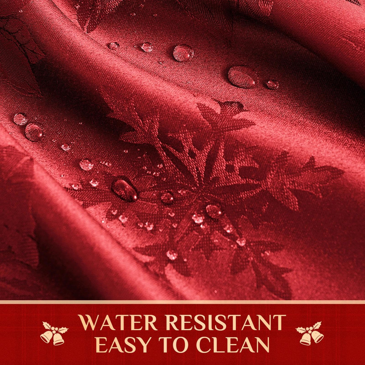 Christmas Jacquard Rectangle Tablecloth, 60 x 84 inch, Red