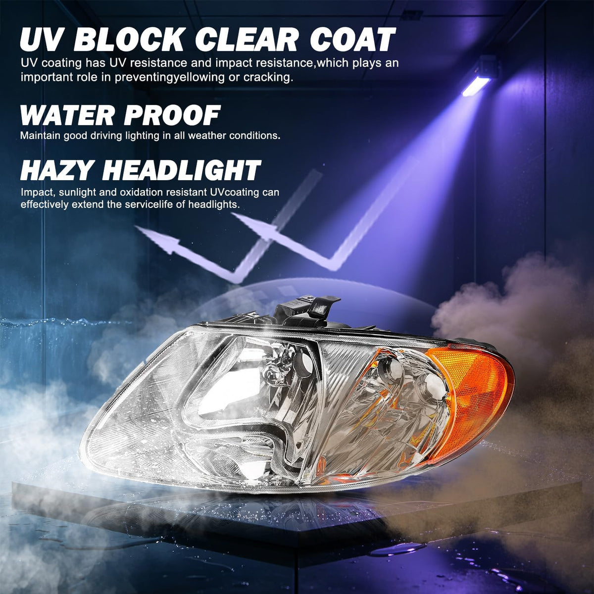 SOCKIR Fit for 2001-2007 Dodge Grand Caravan Halogen Headlight Assembly