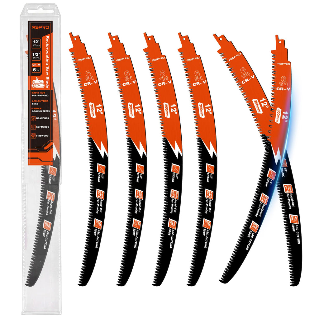 12 Inch Arc Edge Reciprocating Saw Blades for Tree Trimming, 6 Pack/6TPI
