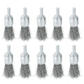 uxcell 10pcs Wire Brush for Drill 3/4" Dia. Abrasive Wire Wheel 1/4" Round Shank Stainless Steel Cup Brush Coarse Crimped Drill Attachment for Cleaning Rust Paint Abrasive