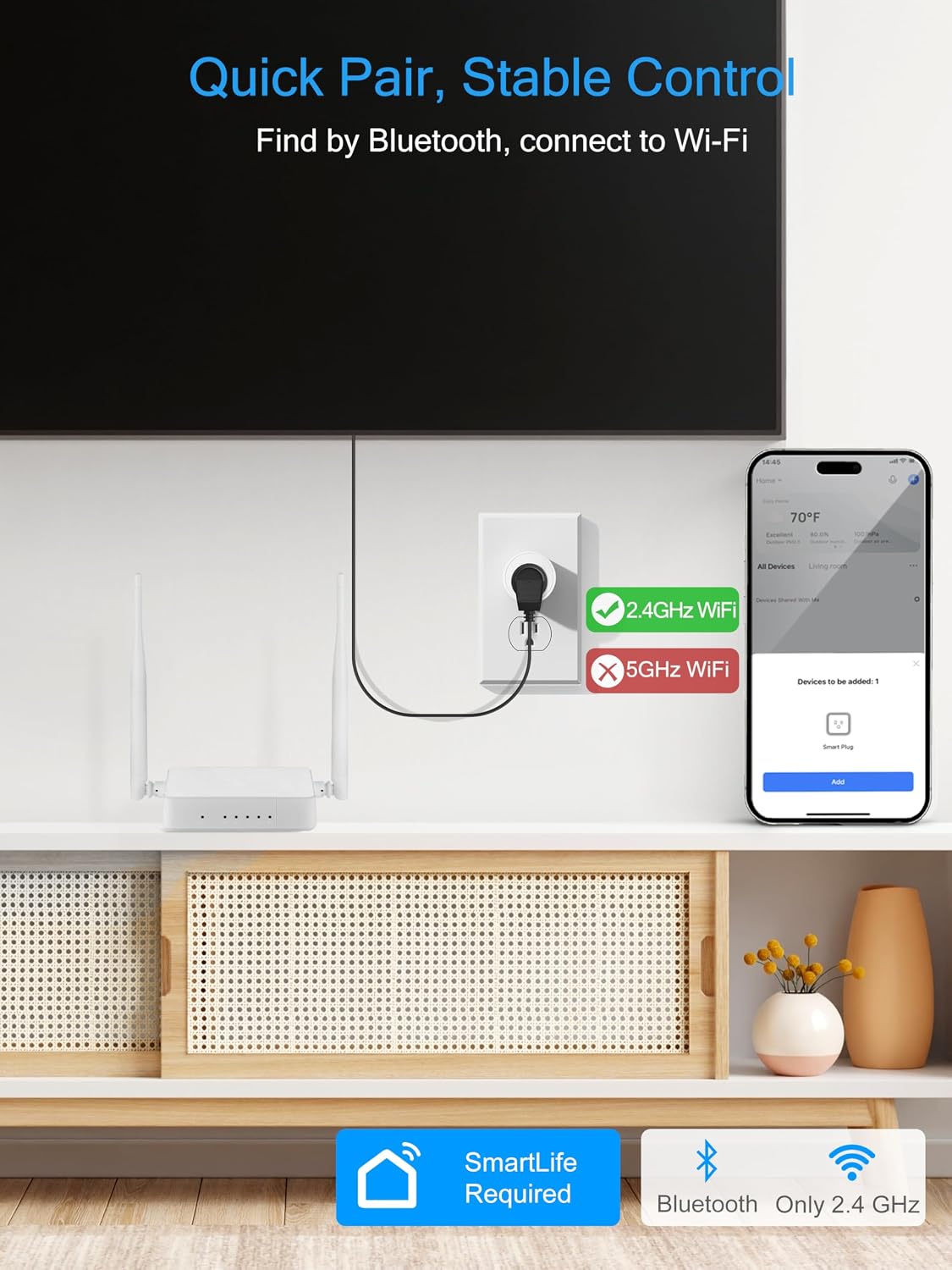 15A Smart Plug Works with Alexa & Google Home, Smart Outlet 4 Pack | WiFi Plugs for Smart Home, Voice & App Remote