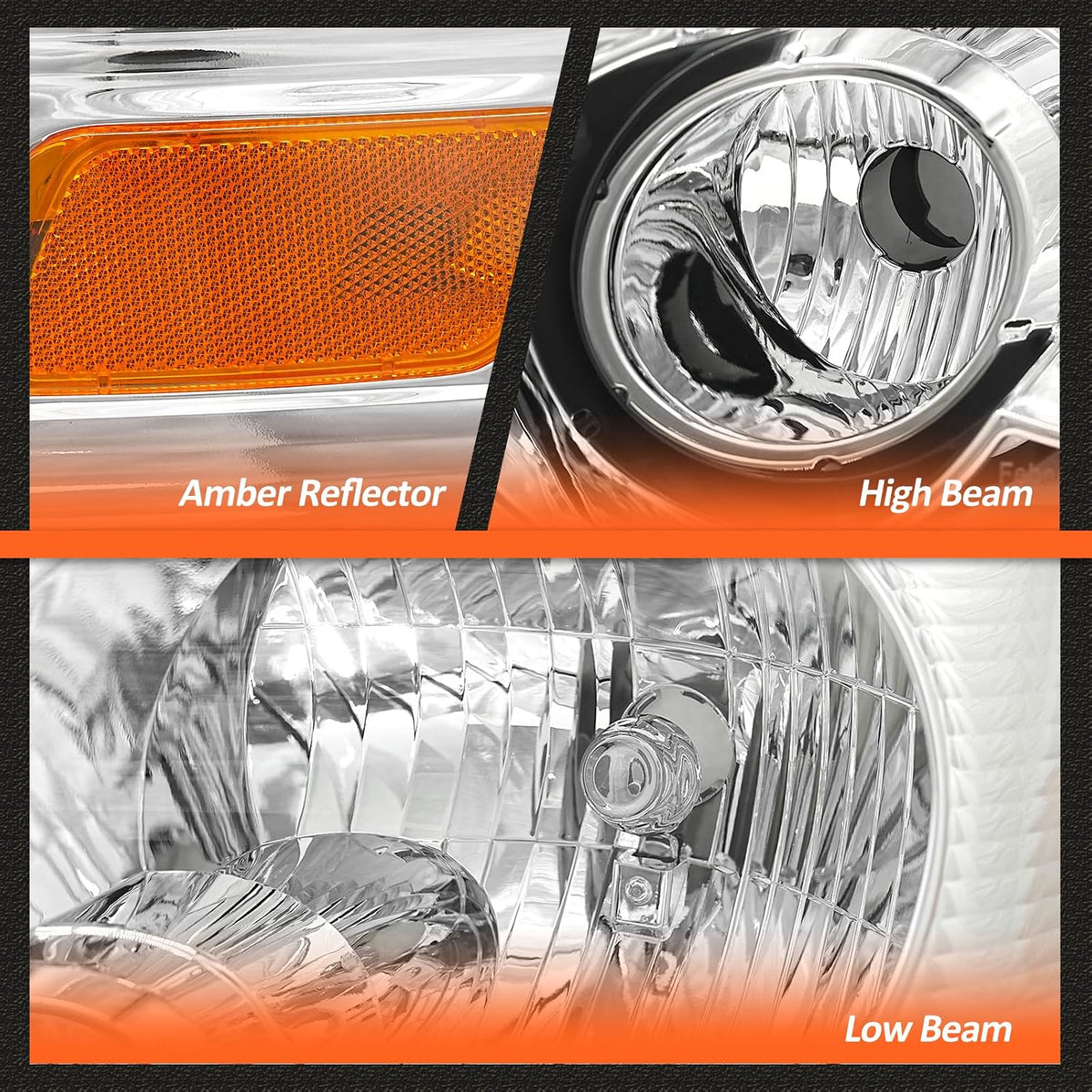for 2006-2010 Ford Explorer Headlights Assembly Chrome Pair