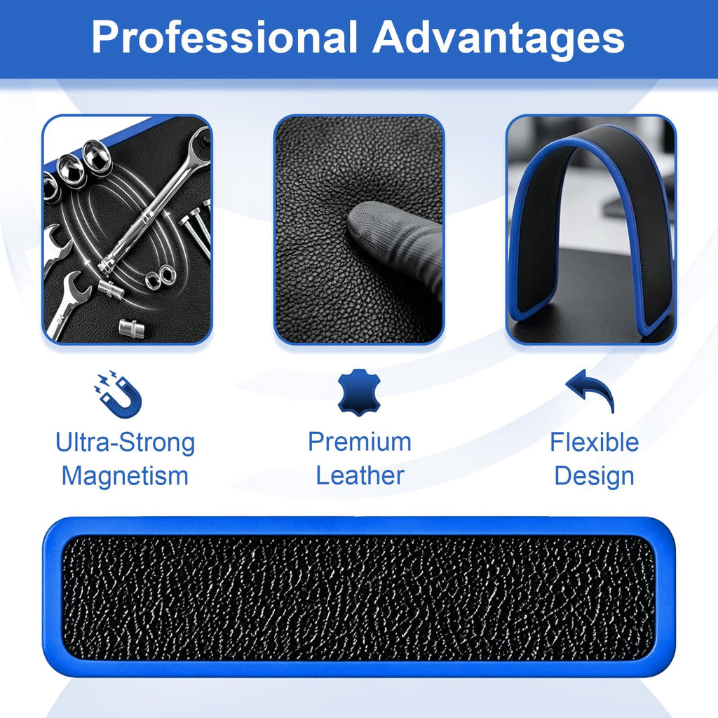 Magnetic Tool Mat Strip 4.09" ×12.6", Magnet Array Flexible Magnetic Parts Holder Mat , Waterproof Oil‑Resistant Magnetic Tool Organizer for Screws Bolts Nuts Sockets, Garage Workshop Auto Repair