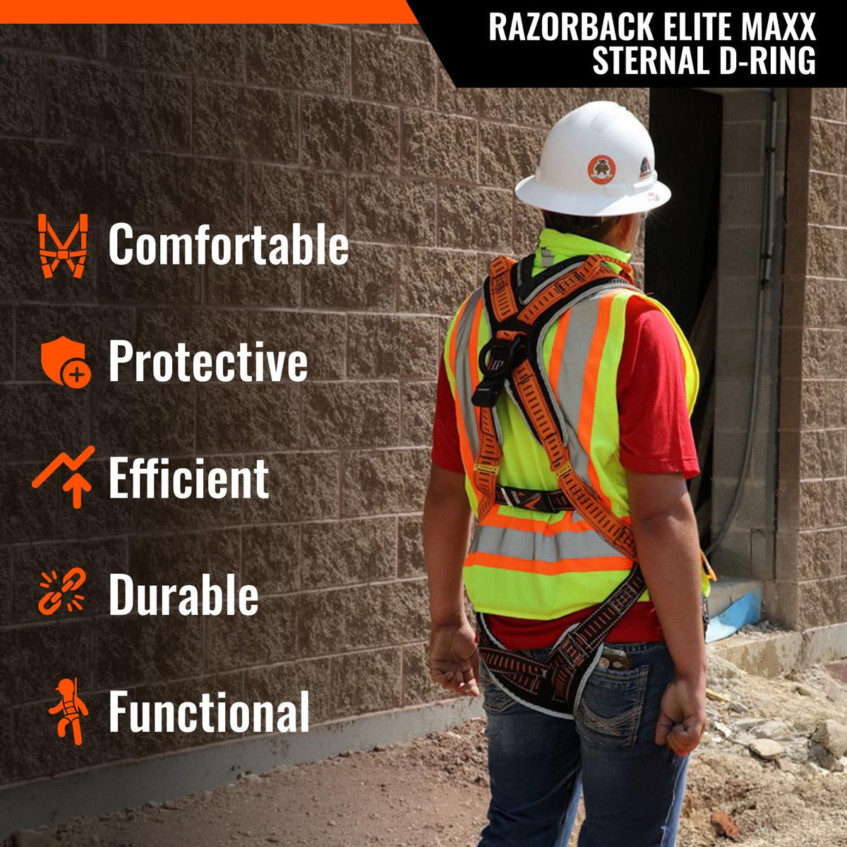 Razorback Elite MAXX - Safety Harness and Fall Protection Kit with Sewn