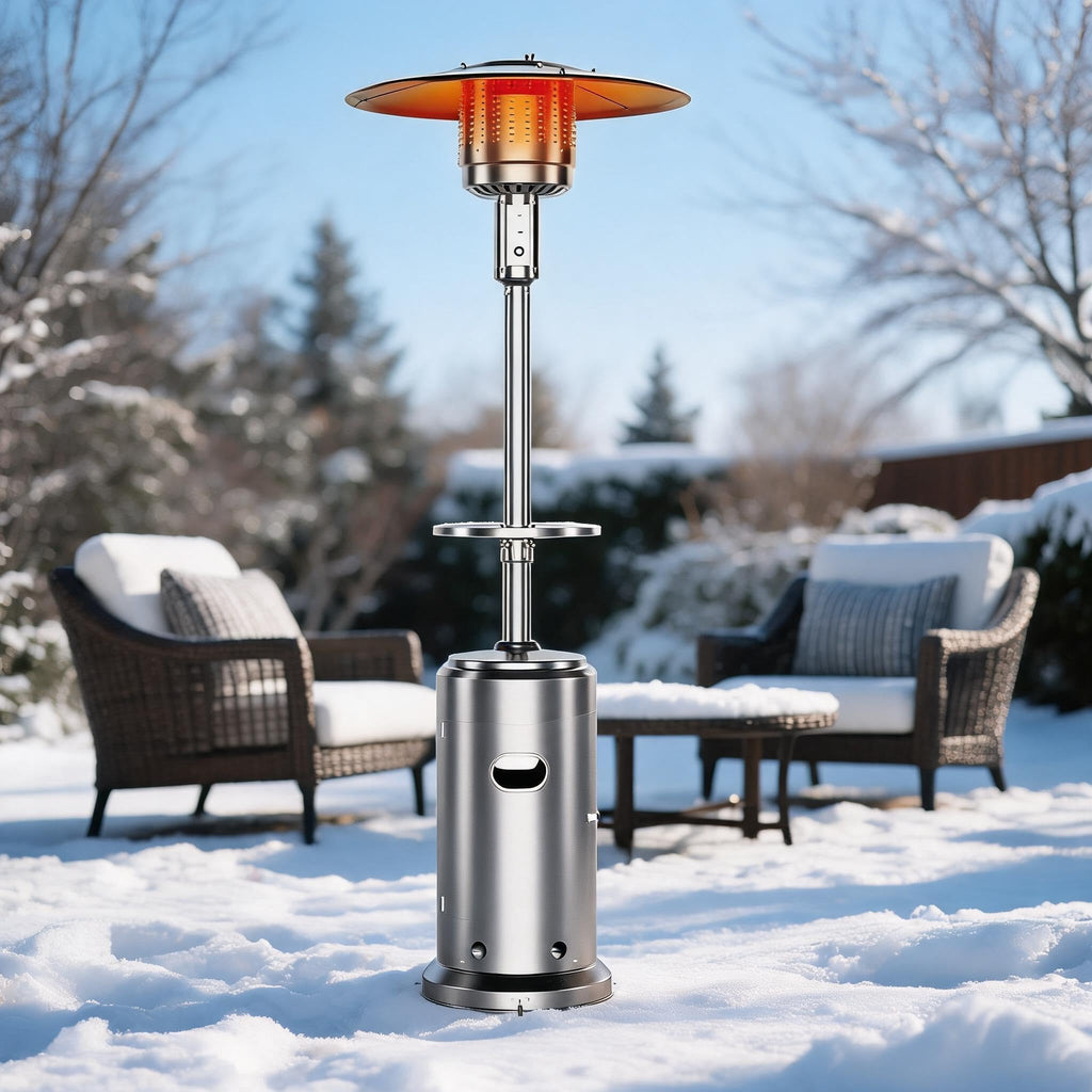 48,000 BTU Outdoor Propane Patio Heater with Wheels, Bronze