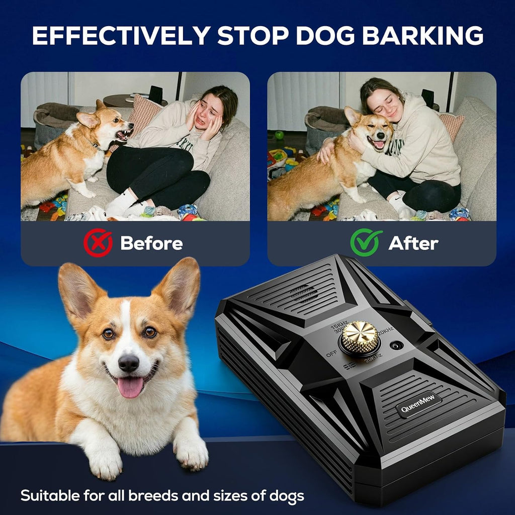 Anti Barking Devices, Auto Ultrasonic Dog Bark Deterrent Devices with 3 Modes, Rechargeable Bark Box Barking Control