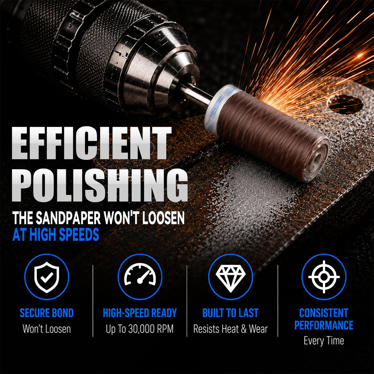 30Pcs Sanding Drums for Dremel Rotary Tool with 1/8" Shank, Sanding Sticks for Plastic Wood Metal Grinding Polishing, 180/240/320/400/600/1000/1500/2000/3000 Grits