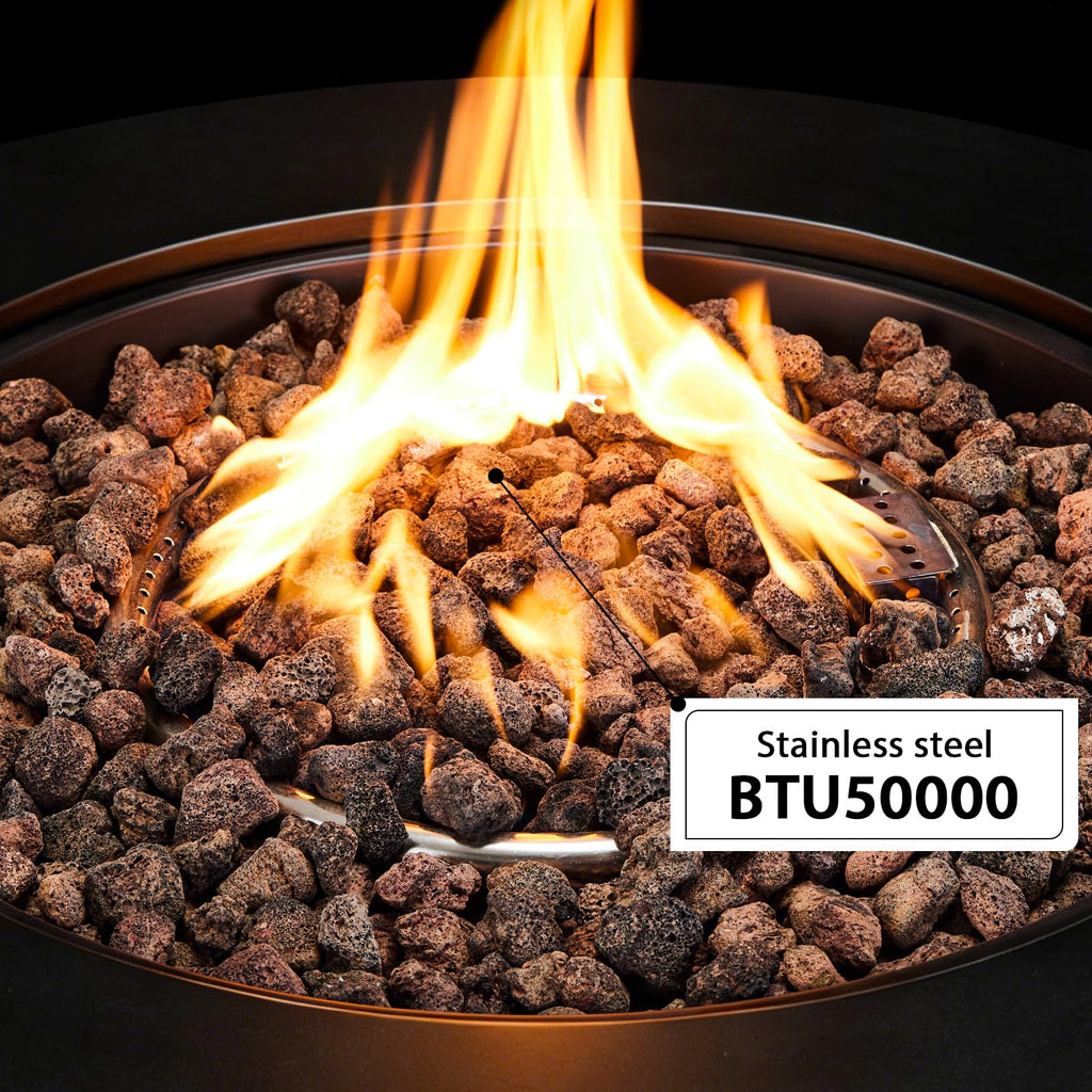 31.5'' Round Propane Fire Pit Table for Outside Patio