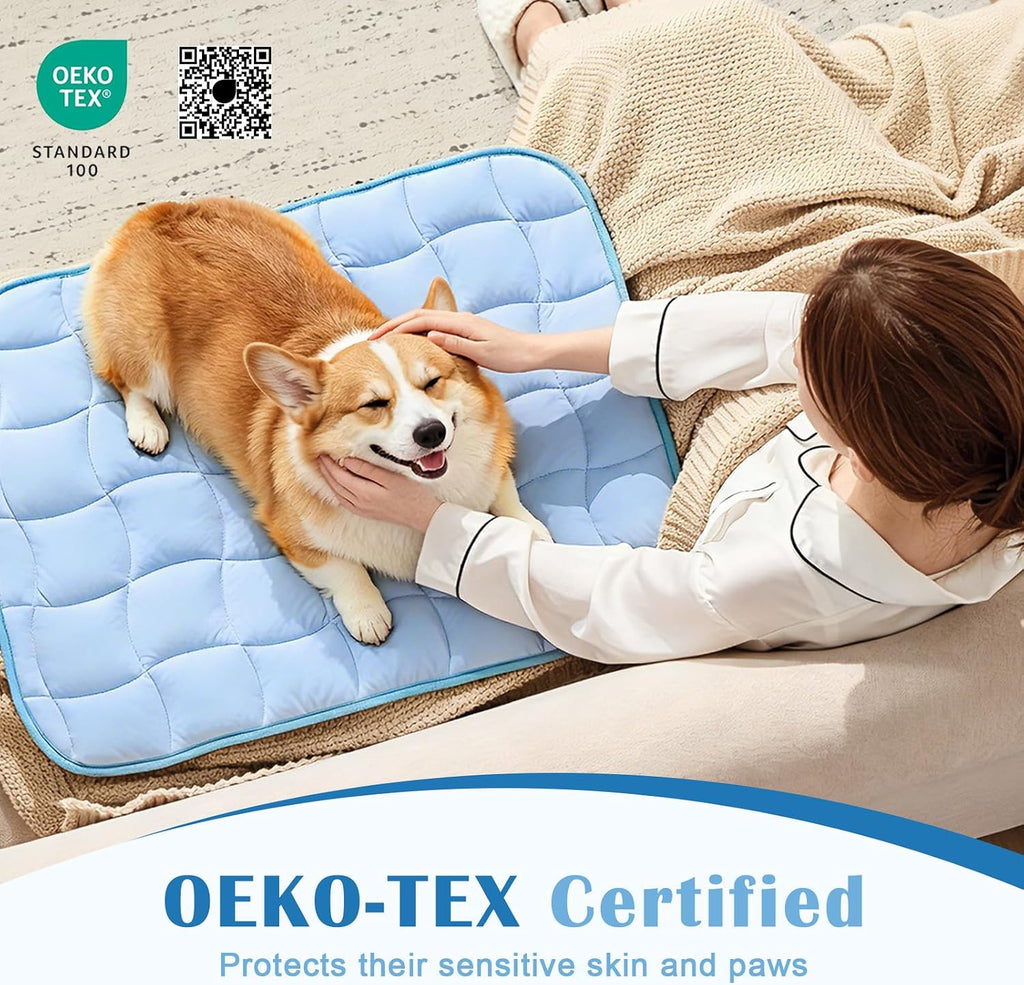 Cooling Mat for Dogs, X-Large Dog Cooling Pad, 44"x32", Blue