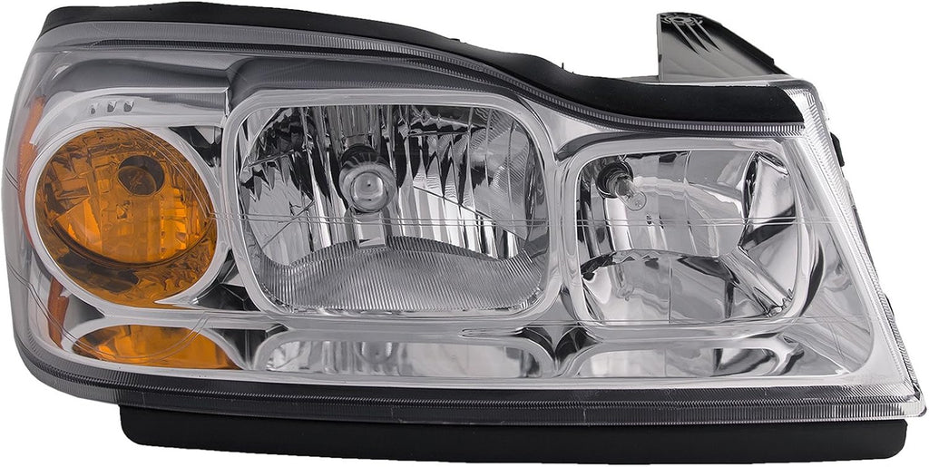 HEADLIGHTSDEPOT Chrome Housing Halogen Headlight Compatible With Saturn Vue 2006-2007 Includes Right Passenger Side Headlamp