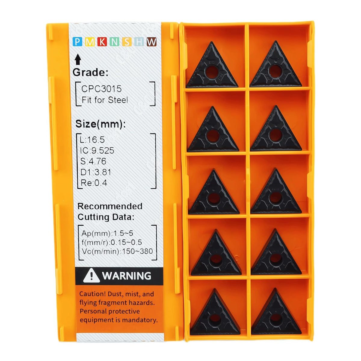 C&CINDOST TNMG160404‑PM Indexable Carbide Turning Inserts Grade CPC3015, CNC Lathe Cutting Tool Inserts with‑PM Chip Breaker for Steel Semi‑Finishing Machining