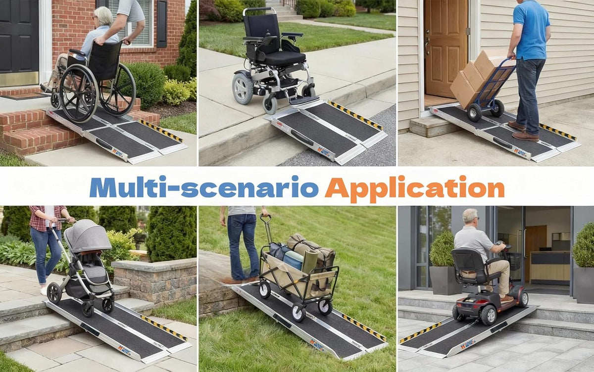 3FT Portable Wheelchair Ramp (Using 3-9''), 800LBS Capacity