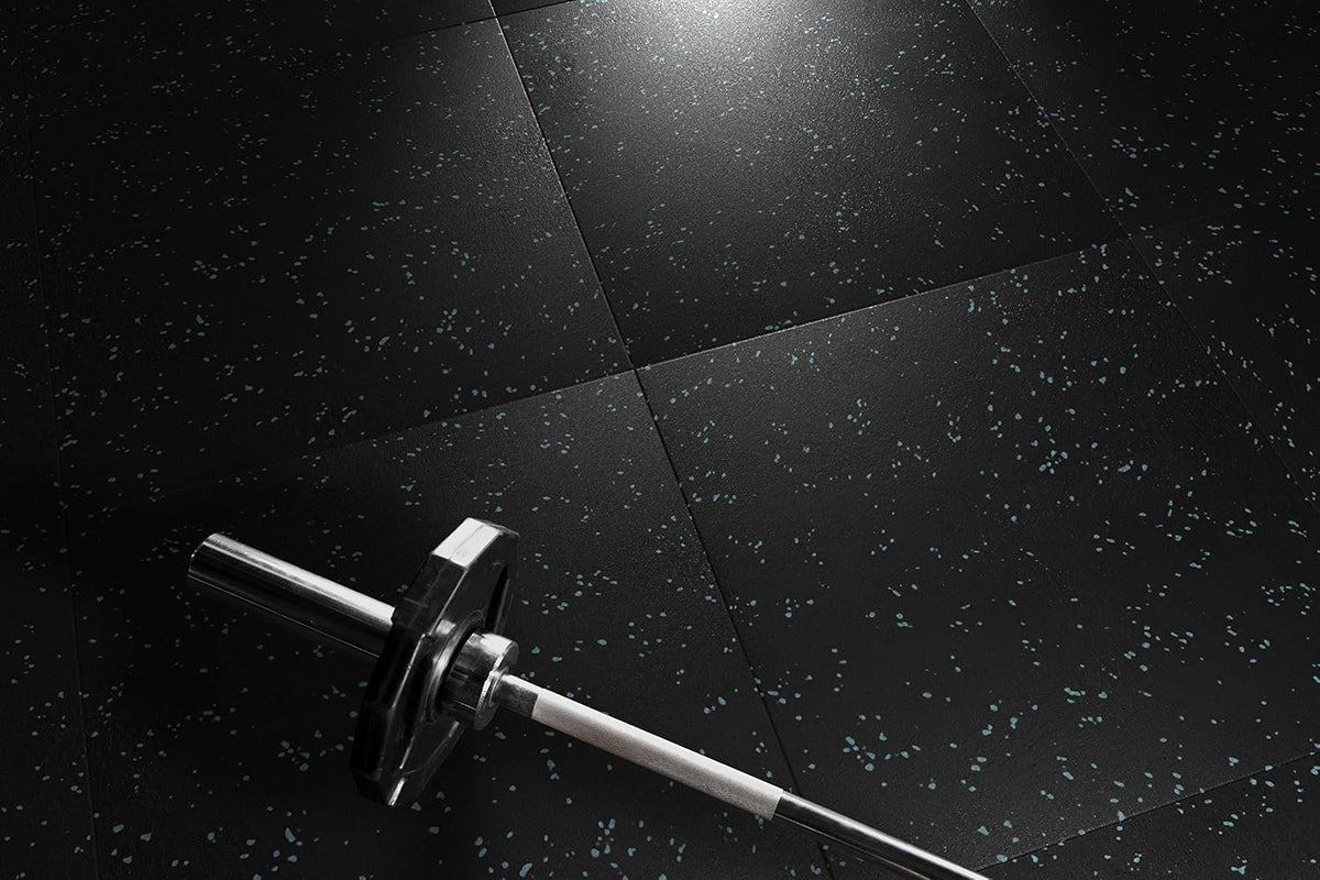 Genaflex Pro Heavy Duty Thick Rubber Gym Floor Tiles High Density Shock Absorbent Laminated Deadlift Mats - 1" Thick