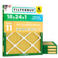 18x24x1 Air Filter MERV 11 Pet & Allergy Defense (4-Pack)