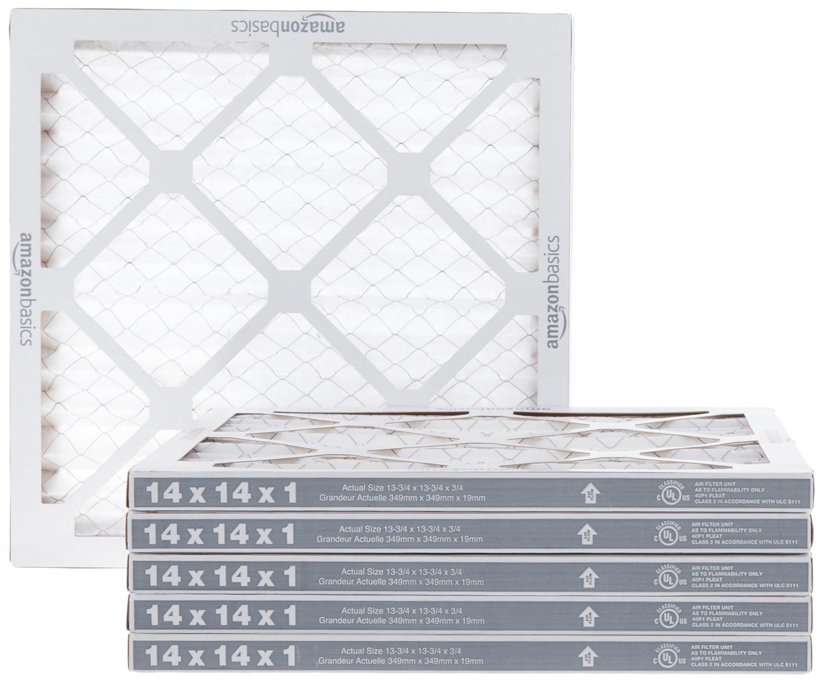 14x14x1 Air Filter, MERV 8 AC Furnace Filters, Allergen Control , Electrostatic, Air Cleaning, 6-Pack (Actual Size: