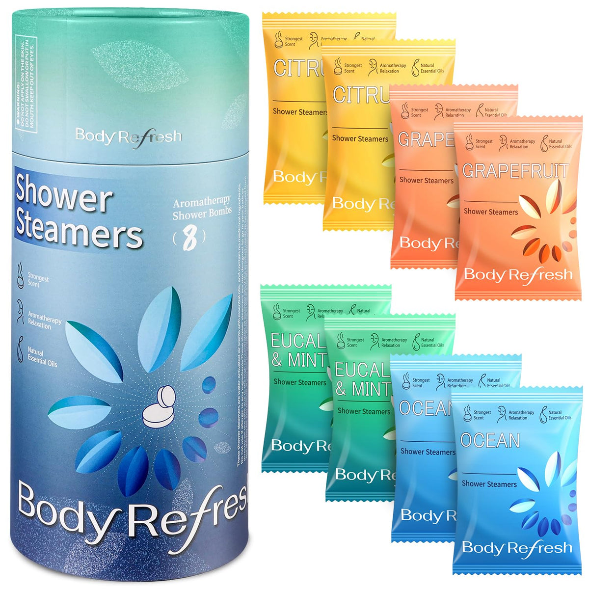 Shower Steamers Aromatherapy Christmas Stocking Stuffers 8 Pack