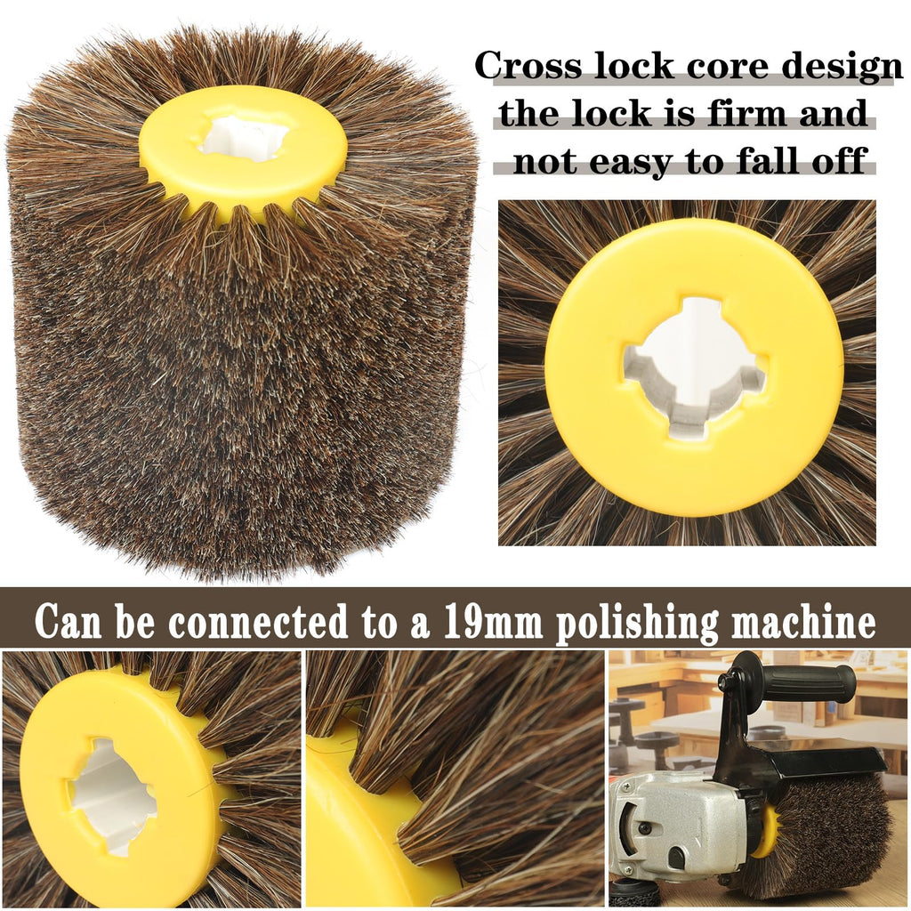 Shinboc 4.7x4 Inch Surface Conditioning Tool, Horse Hair Abrasive Wheel